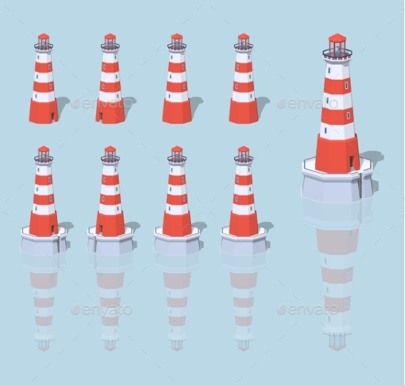 Low Poly Lighthouse - Buildings Objects