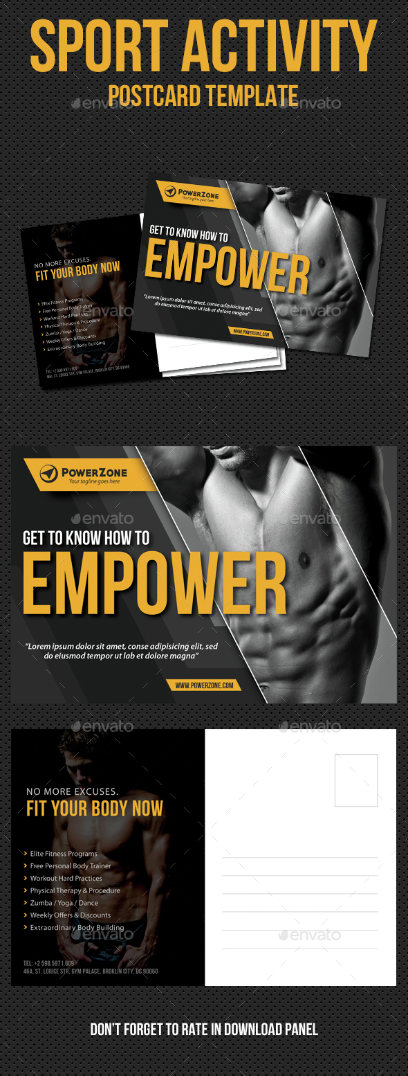 Sport Activity Postcard Template V12 - Cards & Invites Print Templates