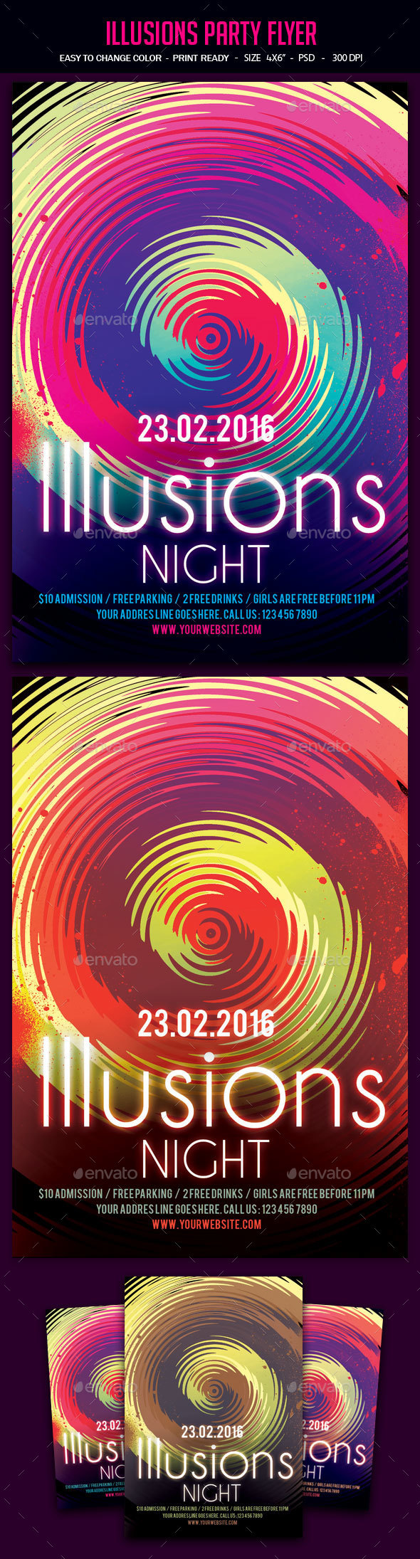 Illusions Party Flyer - Clubs & Parties Events