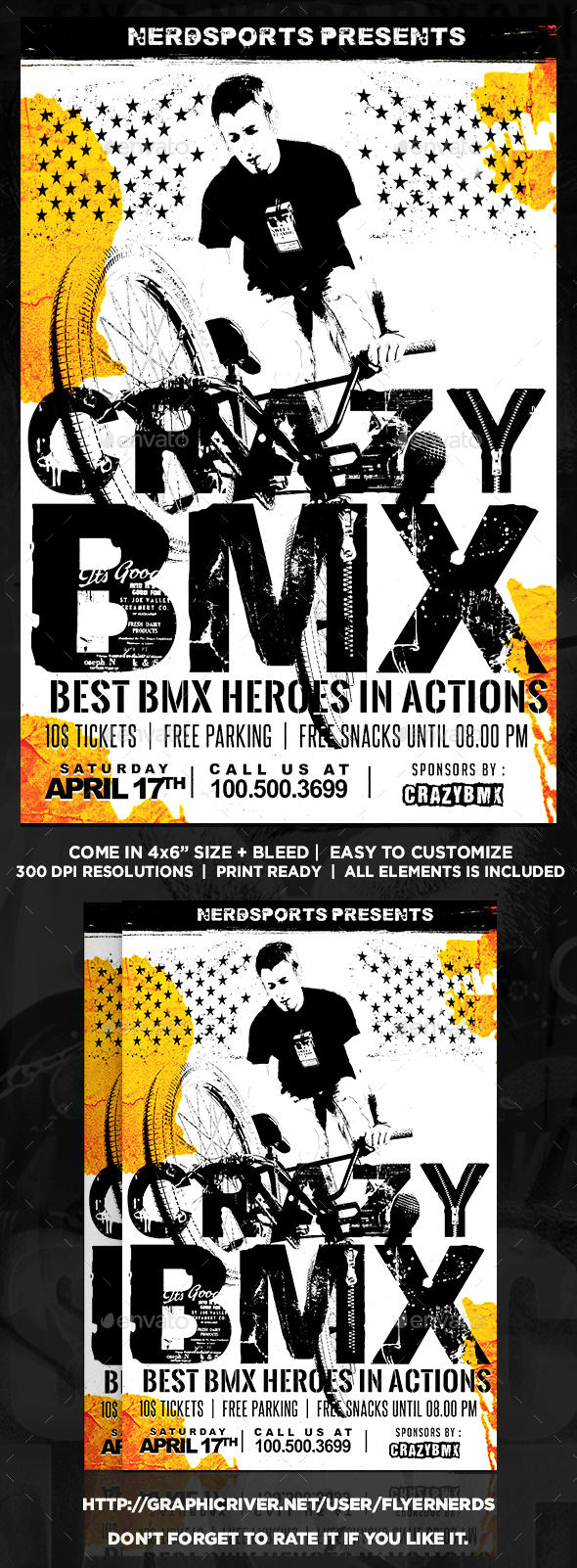 Crazy BMX Championships Sports Flyer - Sports Events