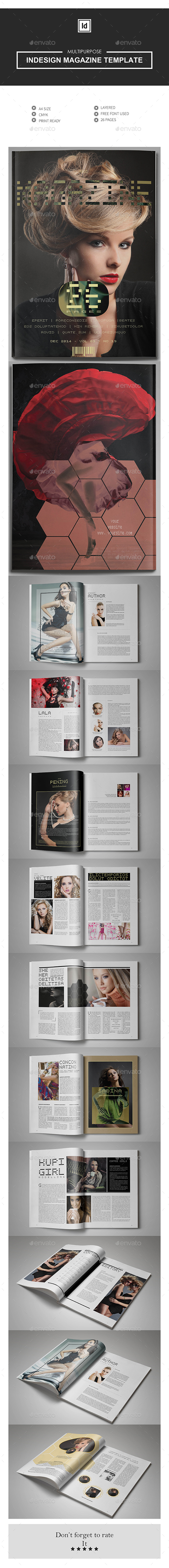 Multipurpose InDesign Magazine Template - Magazines Print Templates