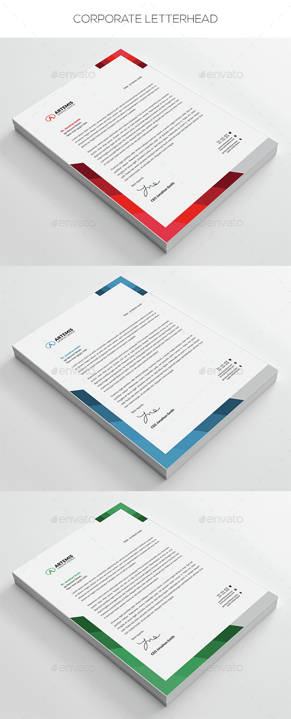 Corporate Letterhead - Stationery Print Templates