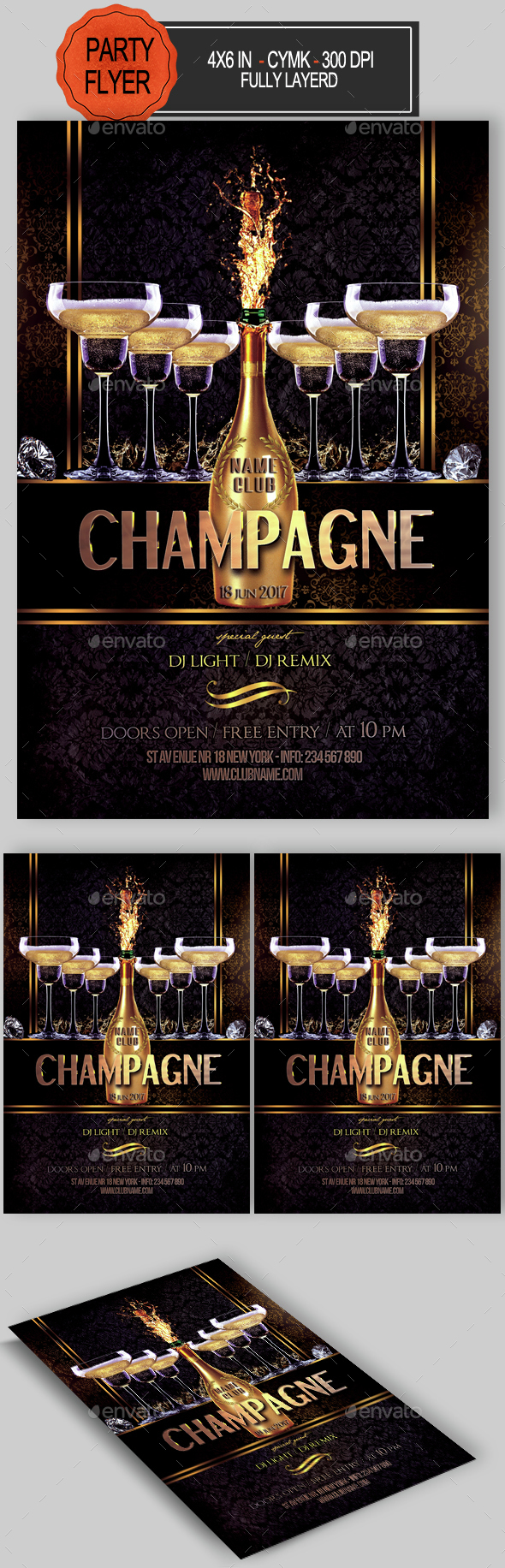 Champagne Party Flyer - Clubs & Parties Events