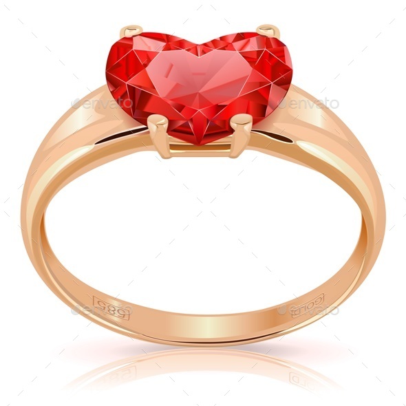 Golden Ring with Ruby - Valentines Seasons/Holidays