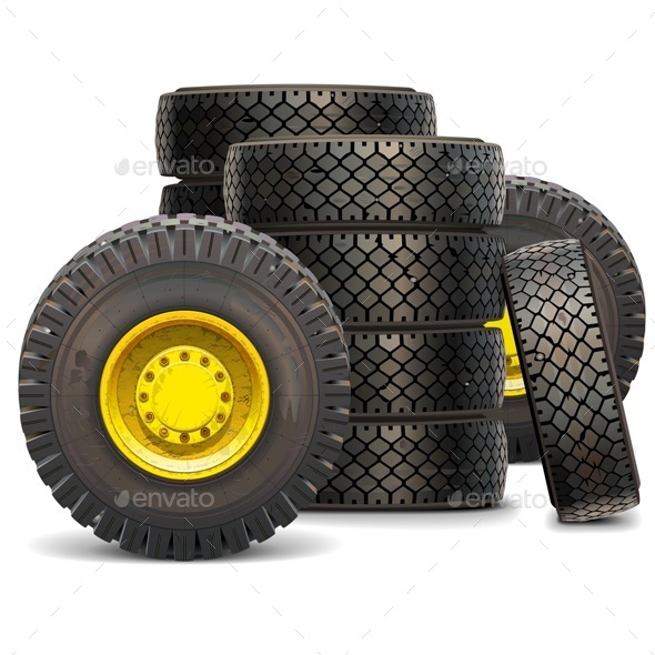 Old Tractor Wheel Set 2 - Industries Business