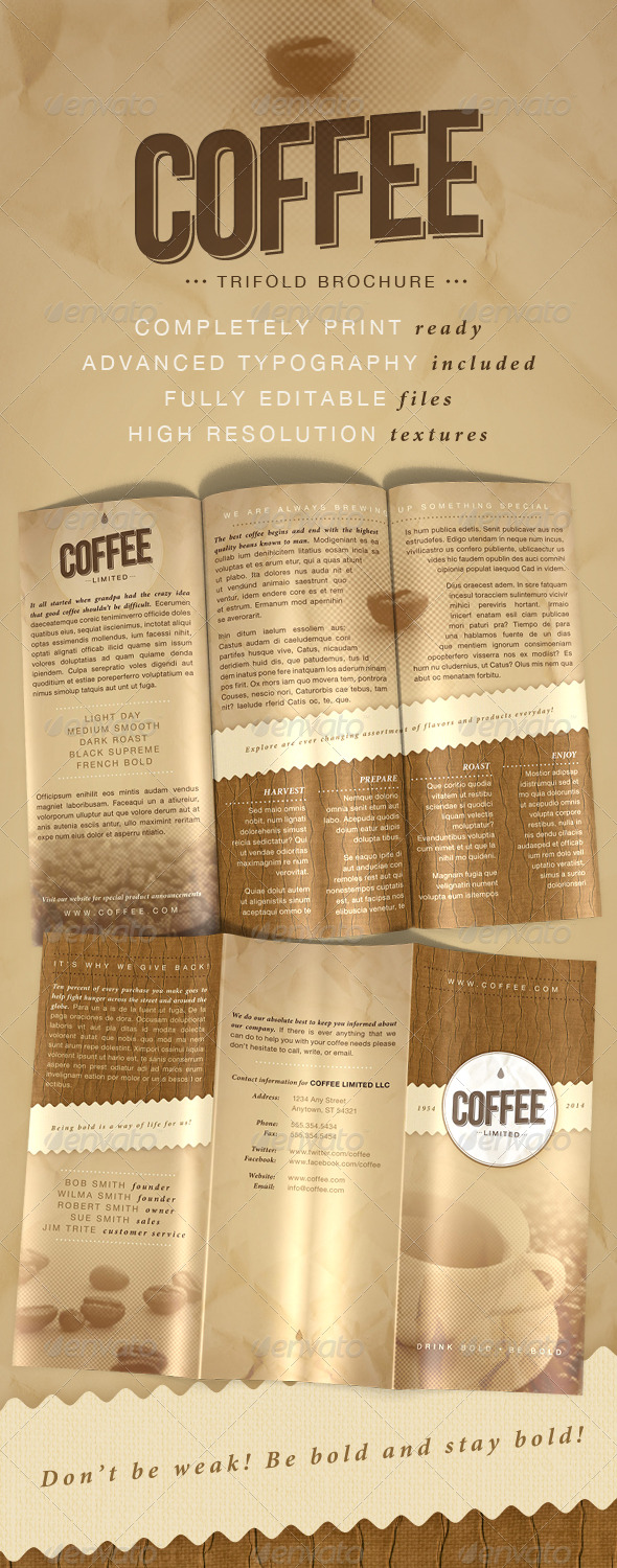 Coffee Trifold Brochure
