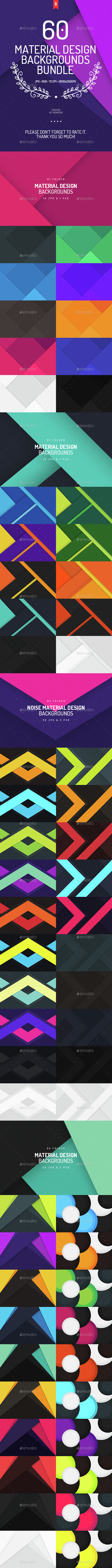 60 Material Design Backgrounds Bundle - Backgrounds Graphics