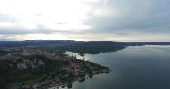 Beautiful Architecture In Arona With Aerial Photography In Italy alt