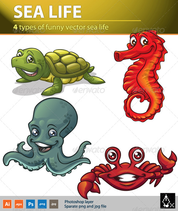 Sea life 2 - Animals Characters