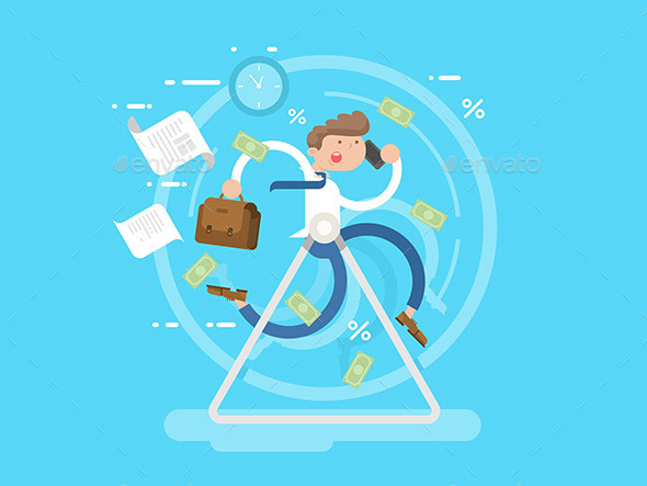 Businessman at the Wheel - People Characters