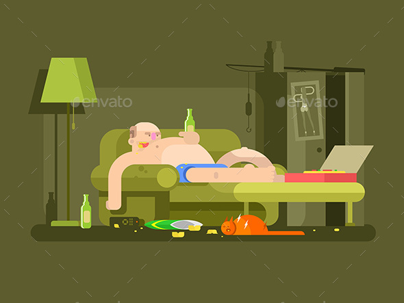 Lazybones Character Design Flat - People Characters