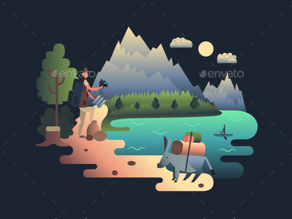 Traveller Researcher Design Flat - Miscellaneous Vectors