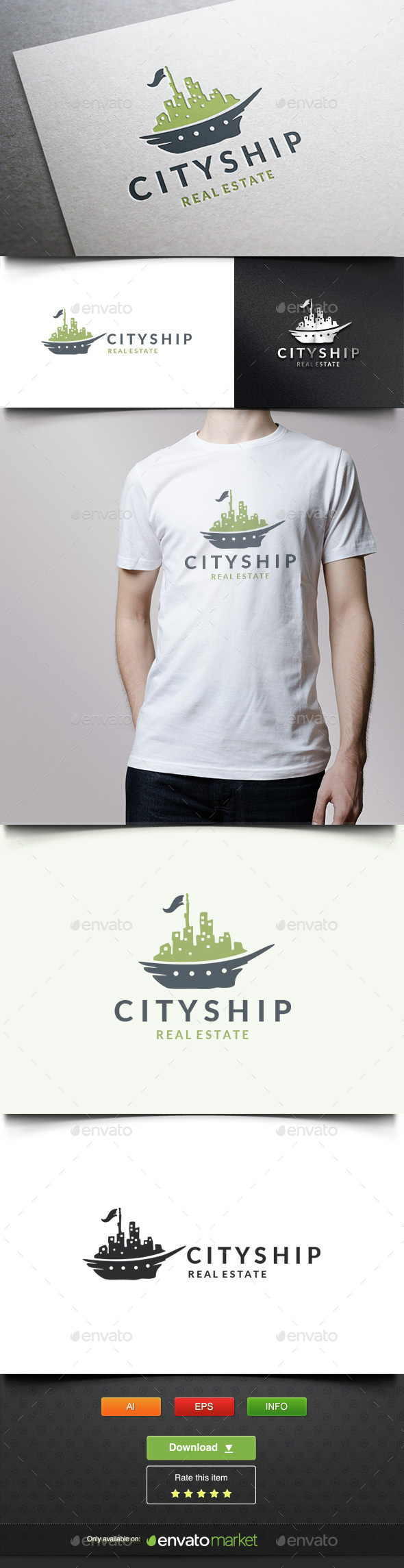 City Ship - Buildings Logo Templates