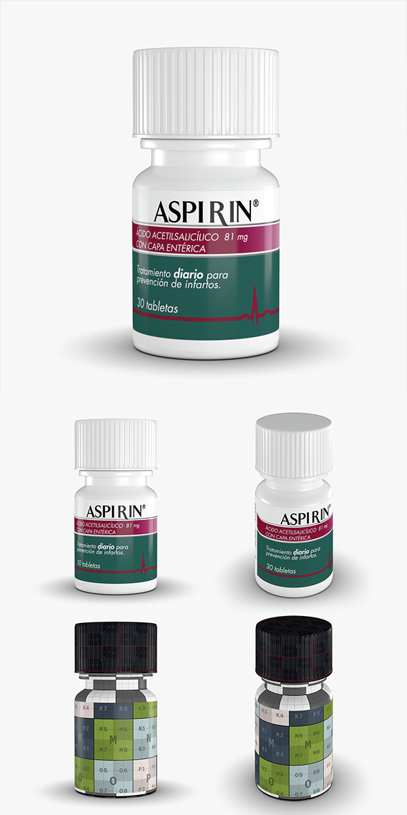 Aspirin Bottle - 3Docean 15286599