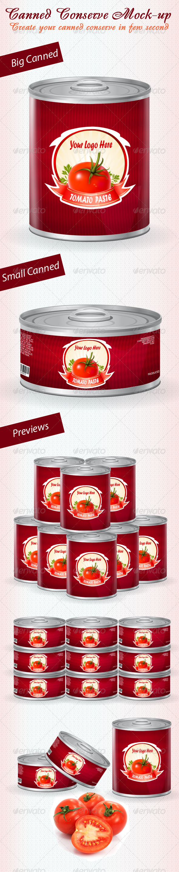 Canned Conserve Mock-up - Food and Drink Packaging