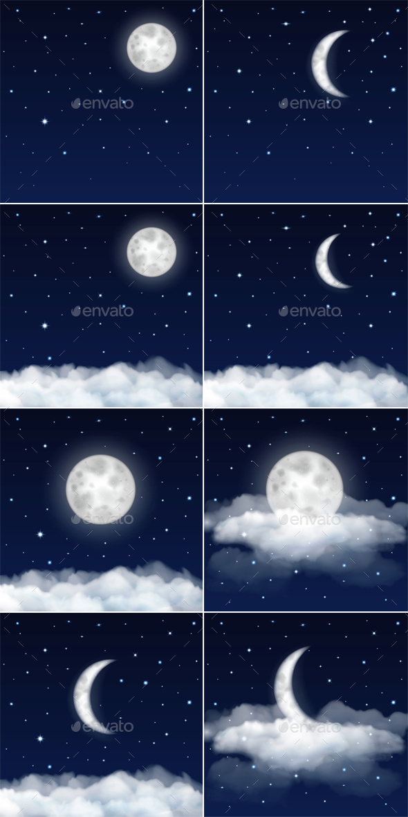 Moon and Stars - Landscapes Nature