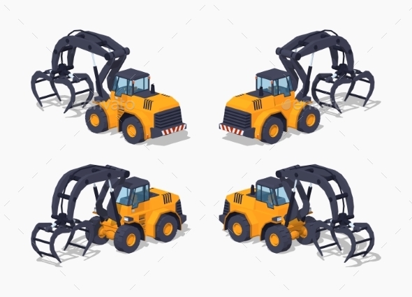 Low Poly Yellow Log Loader - Man-made Objects Objects