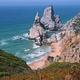  Scenic View of Praia Da Ursa Beach in Sintra, Portugal. Foliage Plants in Foreground - VideoHive Item for Sale