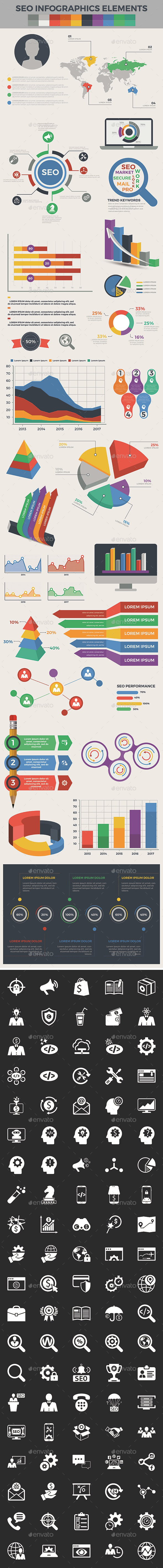 Seo Infographic Elements - Infographics