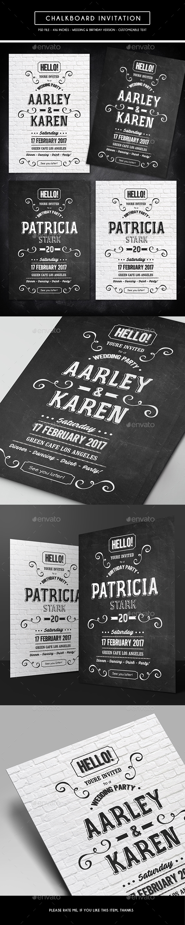 Chalkboard Invitation - Invitations Cards & Invites