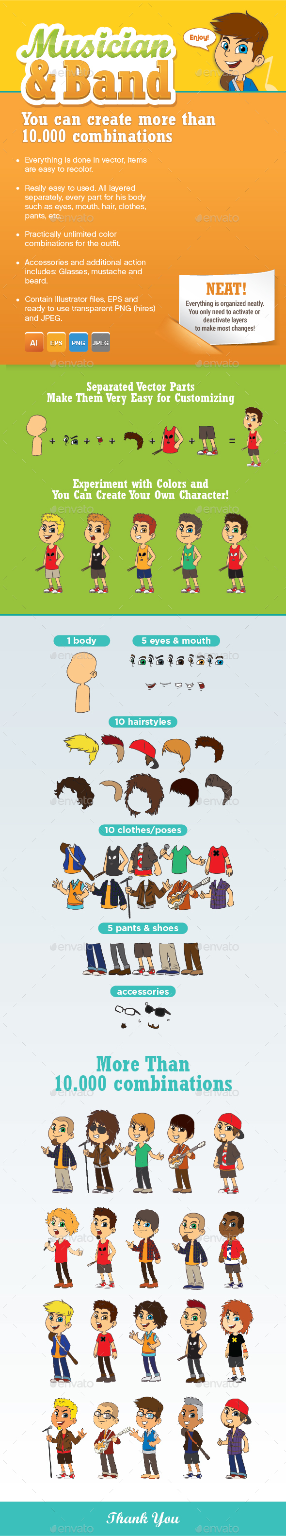 Musician and Band Creation Kit - People Characters