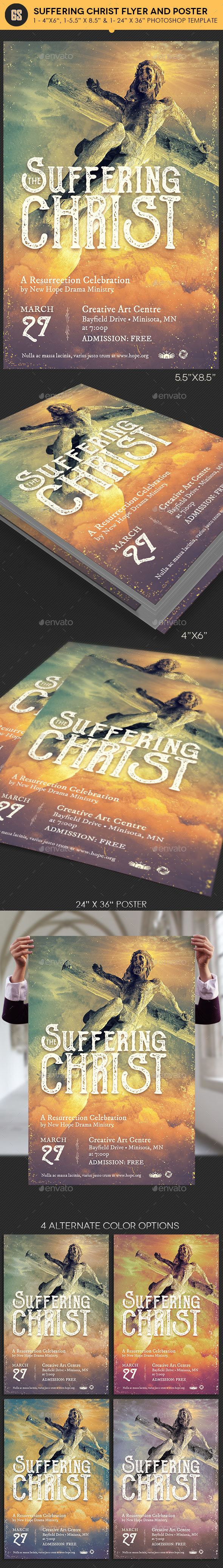 Suffering Christ Flyer Poster Template - Church Flyers