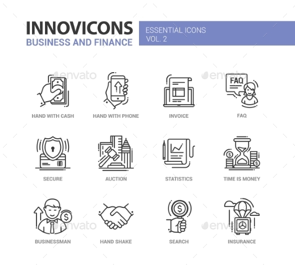 Modern Office And Business Line Flat Design Icons - Concepts Business
