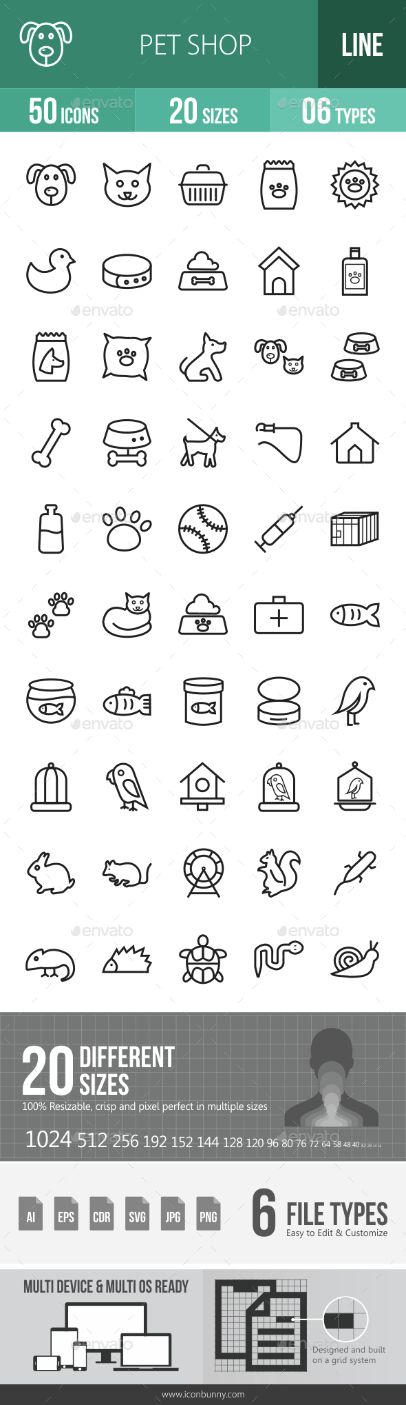 Pet Shop Line Icons - Icons