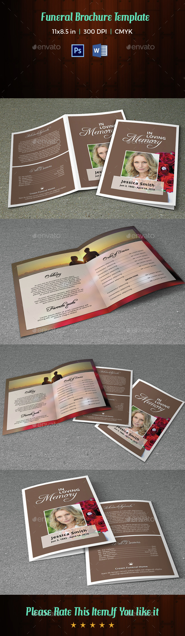 Funeral Program Template-V39 - Informational Brochures