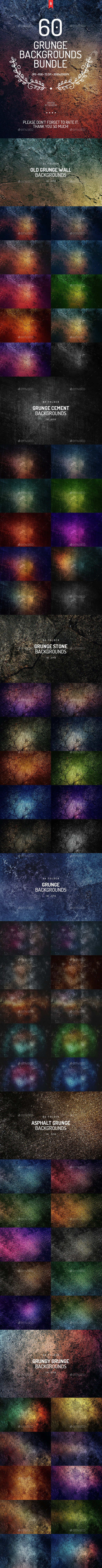 60 Grunge Backgrounds Bundle - Urban Backgrounds