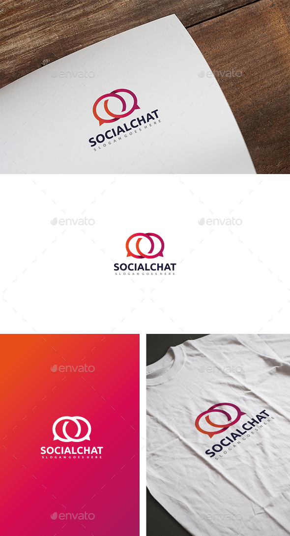 Social Chat Logo - Abstract Logo Templates
