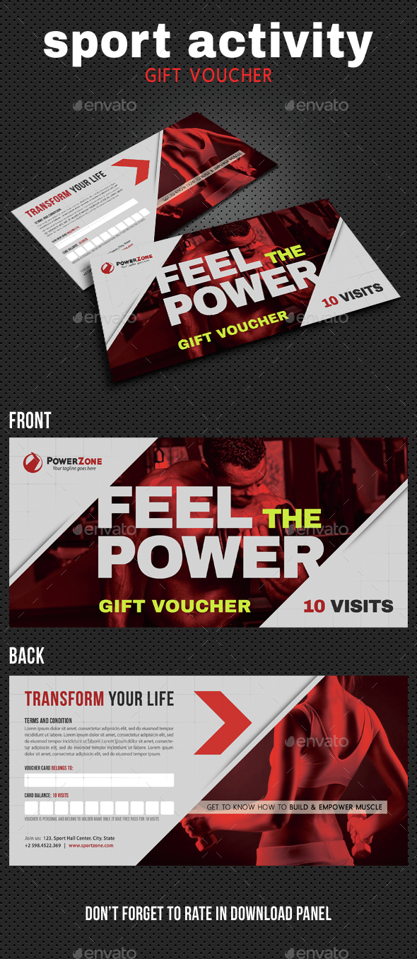 Sport Activity Gift Voucher 06 - Cards & Invites Print Templates