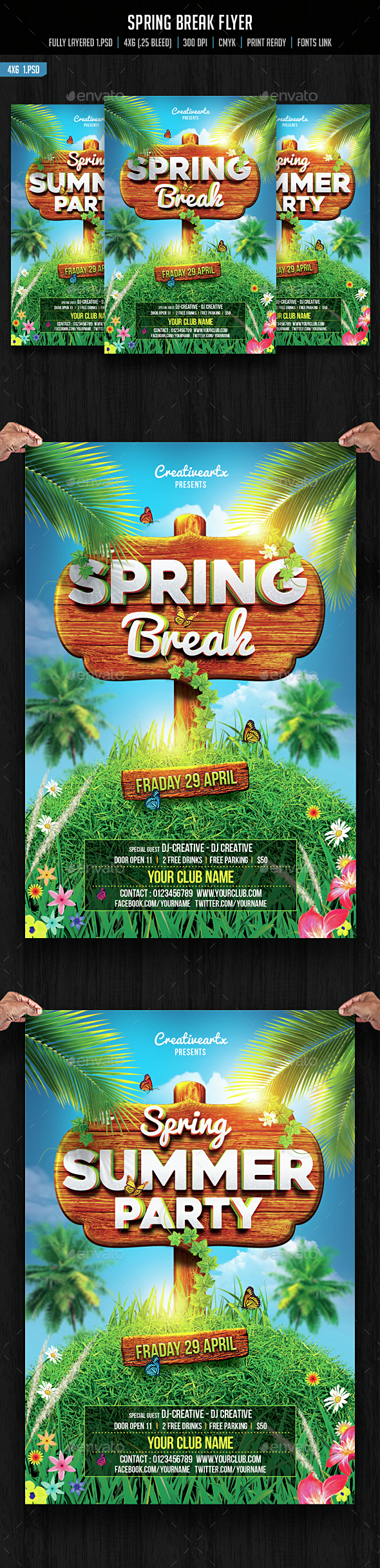 Spring Break Flyer - Clubs & Parties Events