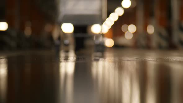 Closeup of the Feet of a Girl Carrying a Shopping Basket to the Camera  Slow Mo alt