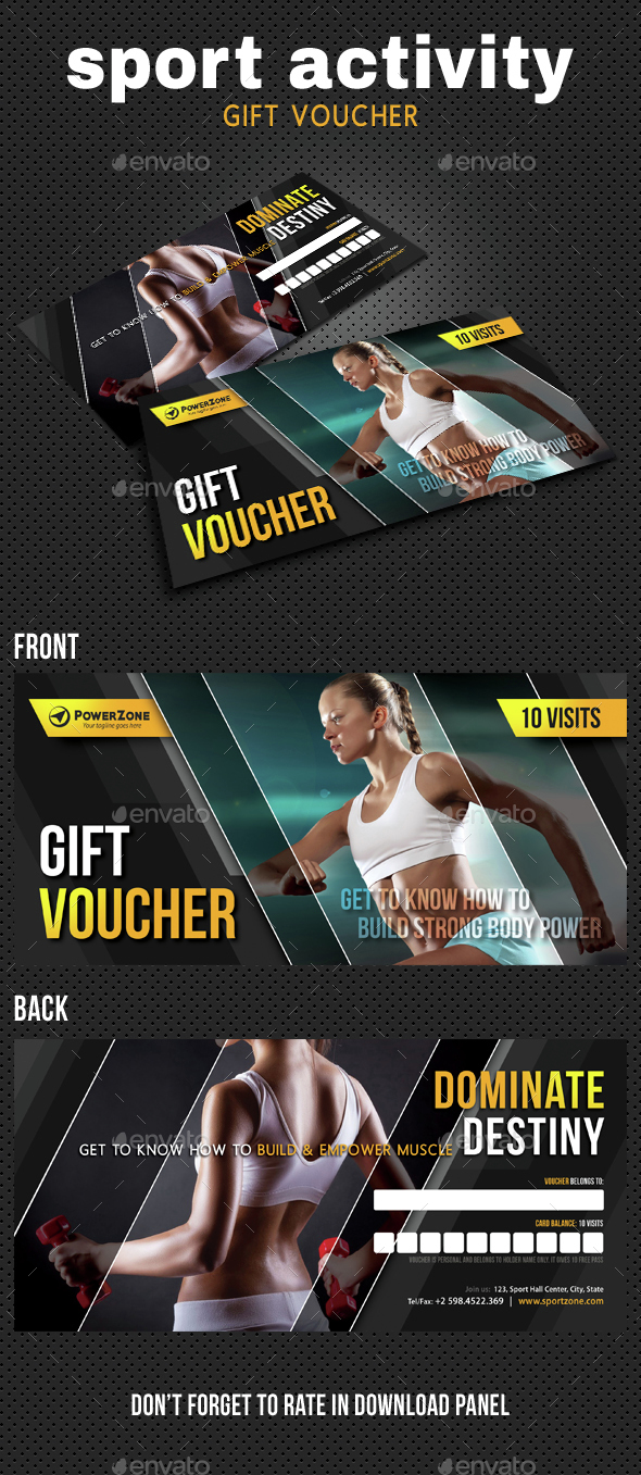 Sport Activity Gift Voucher 07 - Cards & Invites Print Templates