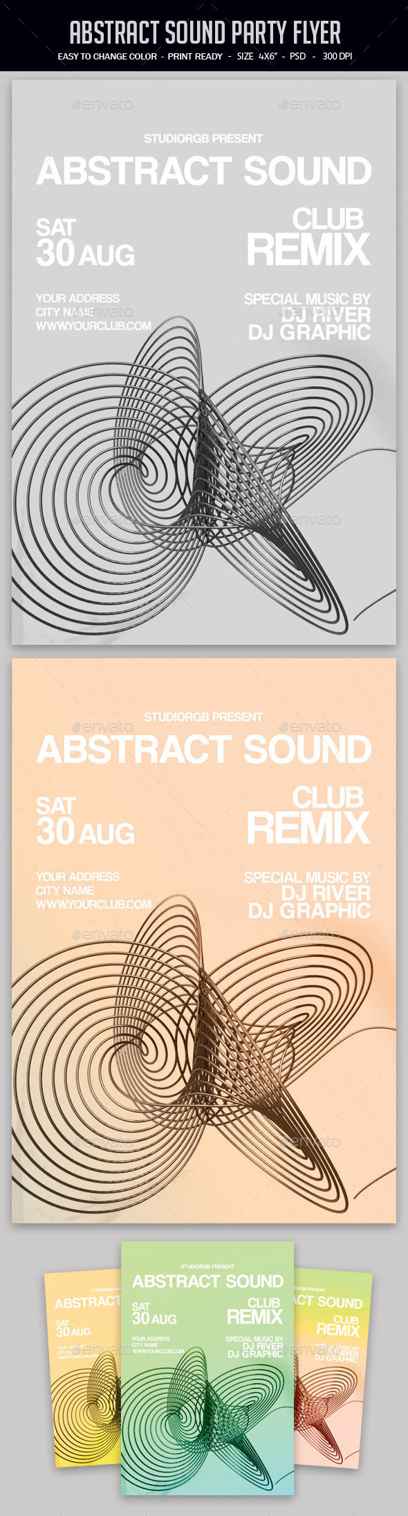 Abstract Sound Party Flyer - Clubs & Parties Events