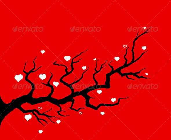 Red Cherry Tree Illustration