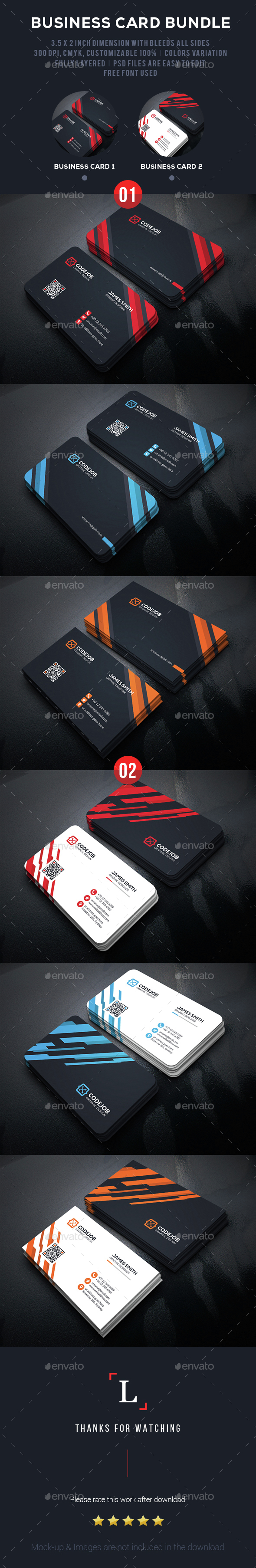 Shape Business Card Bundle - Business Cards Print Templates