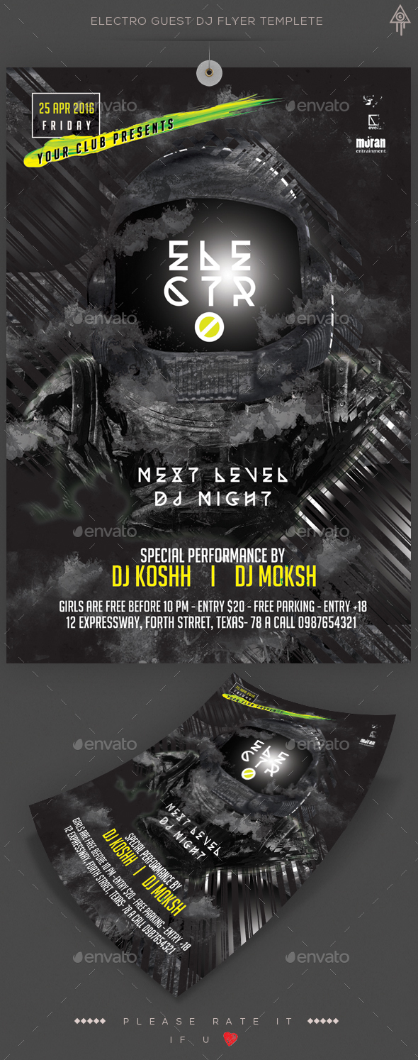 Electro Guest DJ Flyer Templete - Clubs & Parties Events