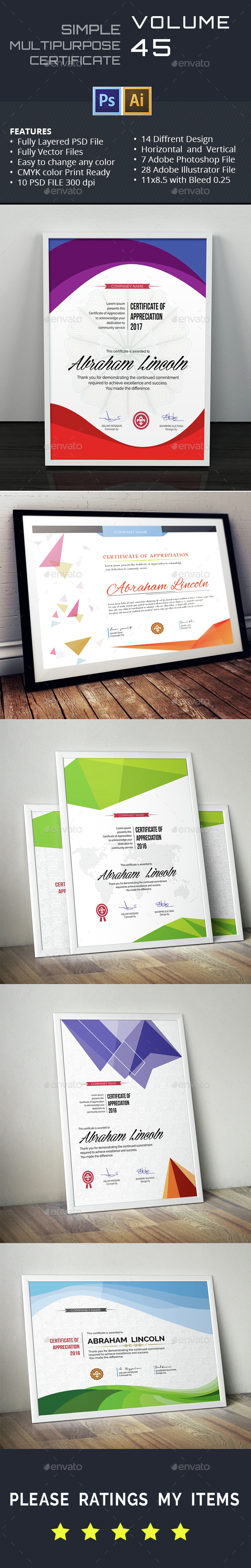 Multipurpose Certificate GD045 Bundle - Certificates Stationery