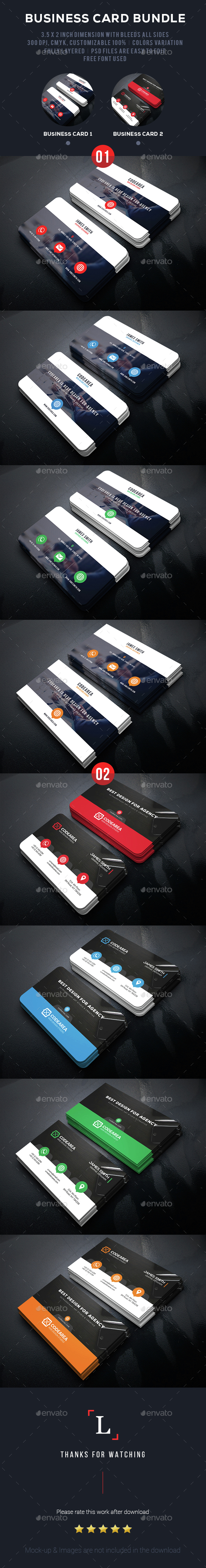Corporate Business Card Bundle - Business Cards Print Templates