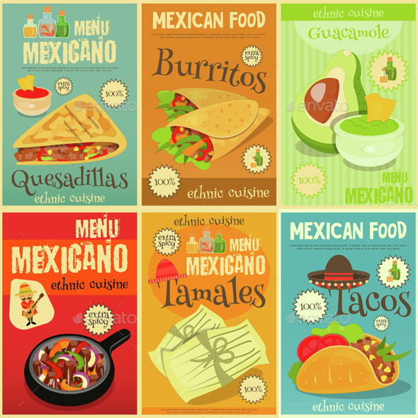 Mexican Food Mini Posters Set - Food Objects
