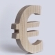 Wooden Euro Symbol Rotation On a White Background - VideoHive Item for Sale