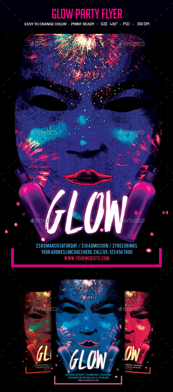 Glow Party Flyer - Clubs & Parties Events