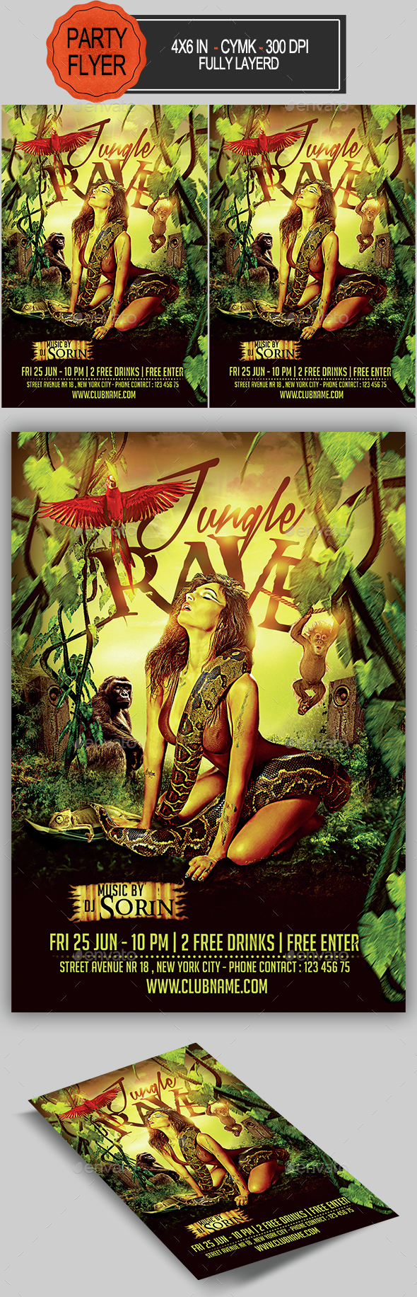 Jungle Party Flyer - Clubs & Parties Events