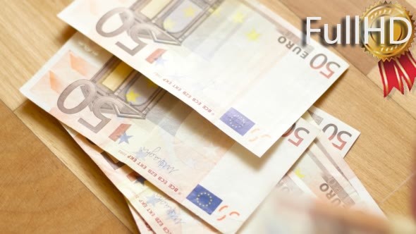 Hands Counting Euro Money Bills