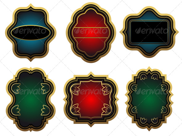 Set of golden vintage labels