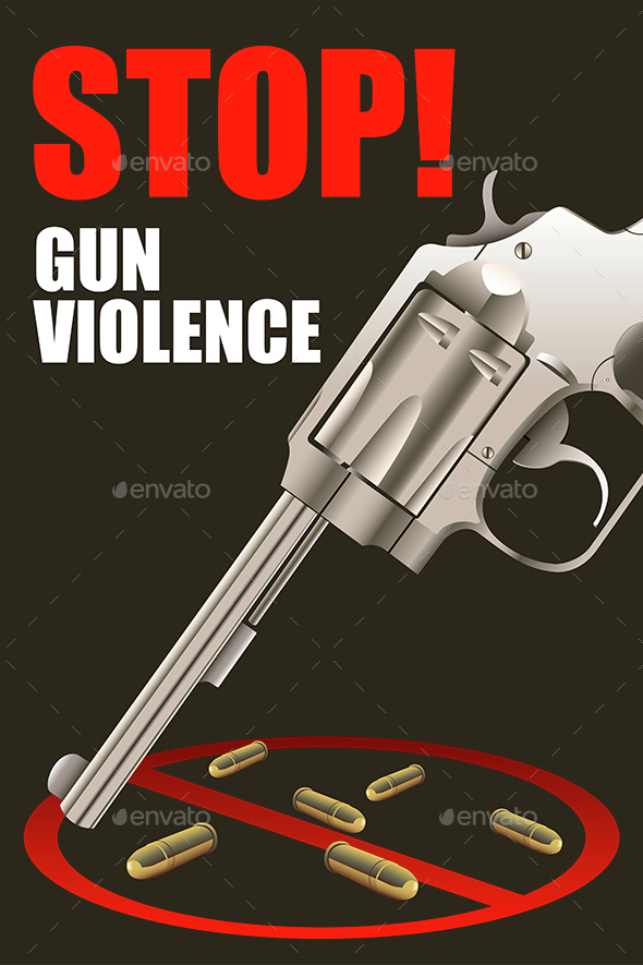 Stop Gun Violence Poster - Conceptual Vectors