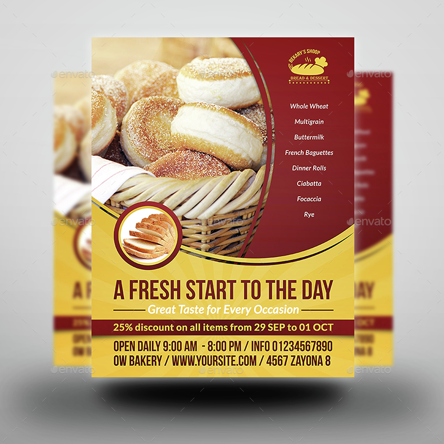 Bakery Flyer Template Vol 3 by OWPictures GraphicRiver