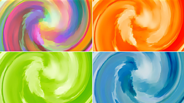 4 Twirling Water Color Strokes Abstract Backgrounds